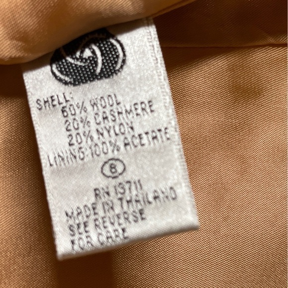 Valerie Stevens Camel Tan Suit Jacket Blazer Single Button Petite Wool Cashmere - Picture 5 of 7